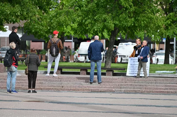 Акция протеста против условий карантина в Вильнюсе