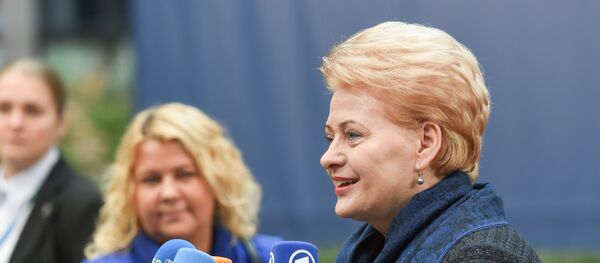 Даля Грибаускайте дает интервью в Брюсселе - Sputnik Литва