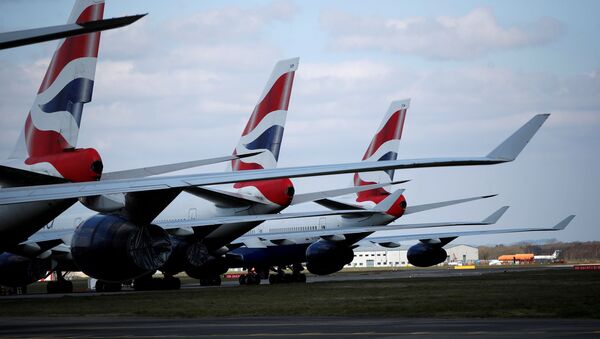 Самолеты авиакомпании British Airways в аэропорту Борнмут, 1 апреля 2020 - Sputnik Литва