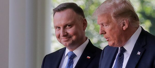 Встреча президентов Польши Анджея Дуды и США Дональда Трампа, 24 июня 2020 года Встреча президентов Польши Анджея Дуды и США Дональда Трампа, 24 июня 2020 года - Sputnik Lietuva