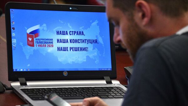 В информационном центре Центральной избирательной комиссии России в Москве - Sputnik Литва