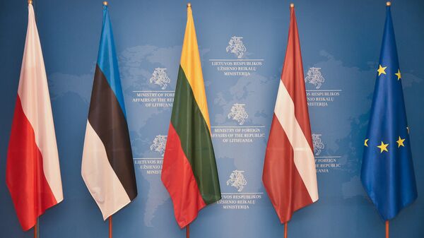 Флаги Польши, Эстонии, Литвы, Латвии и ЕС, архивное фото - Sputnik Литва