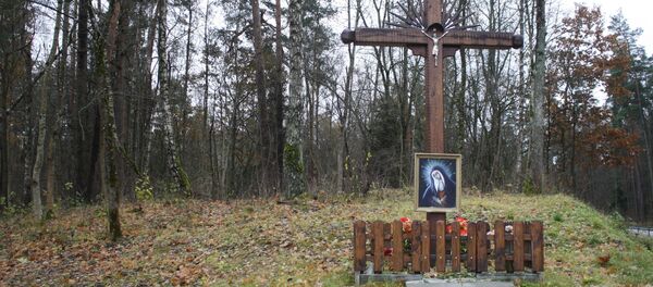 Деревянный крест на окраине деревни Деревянный крест на окраине деревни - Sputnik Литва