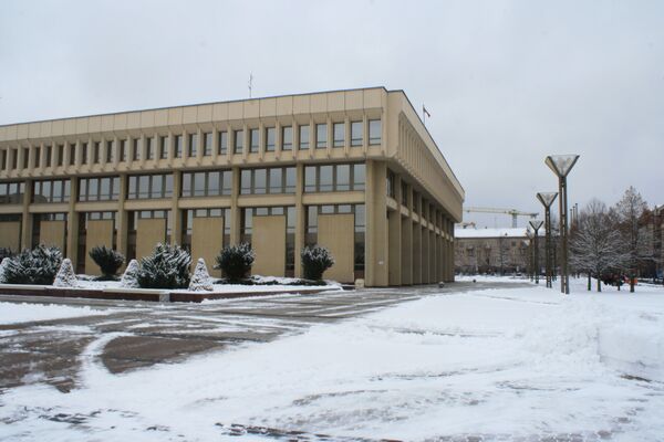 Площадь Свободы у Сейма Литвы в снегу - Sputnik Литва