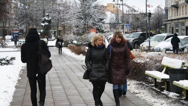 Пешеходная зона улицы Вокечю очищена от снега - Sputnik Литва