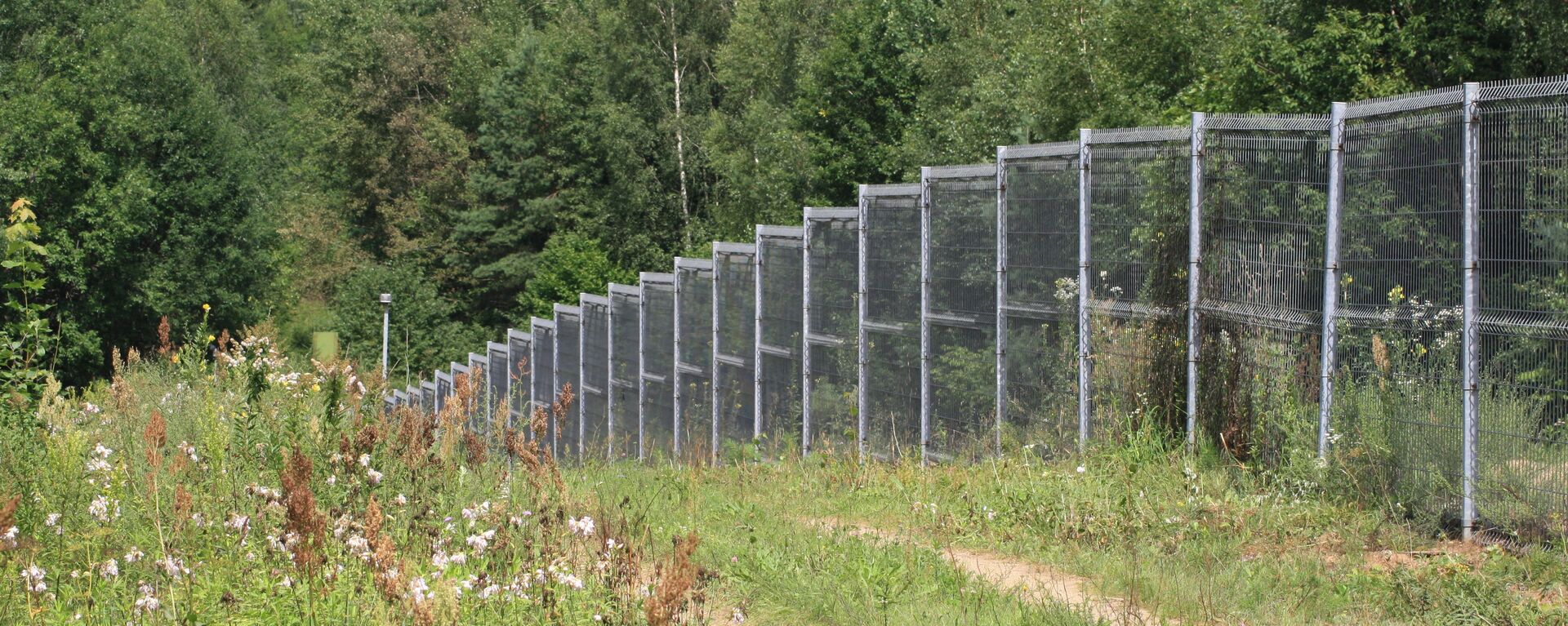 Забор вдоль разделительной черты на границе - Sputnik Литва, 1920, 12.06.2021