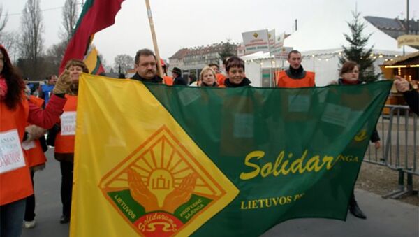 Профсоюз Solidarumas митингует в Литве - Sputnik Литва