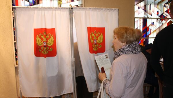 Кабинки для голосования в посольстве РФ в Литве - Sputnik Lietuva