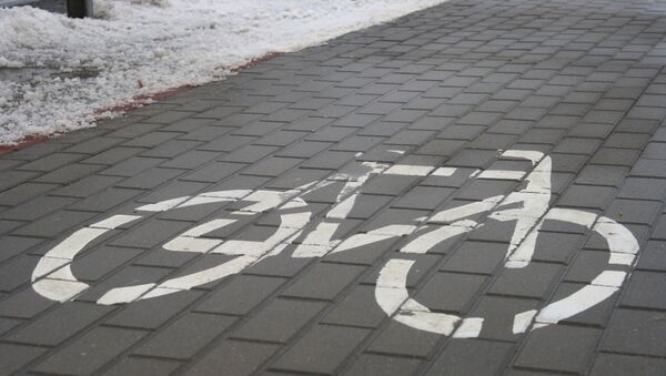 Велосипедная дорожка зимой, архивное фото - Sputnik Литва