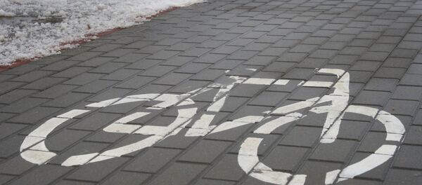 Велосипедная дорожка зимой, архивное фото - Sputnik Литва