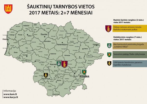 Места службы призывников 2017 года: 2+7 месяцев Места службы призывников 2017 года: 2+7 месяцев - Sputnik Lietuva