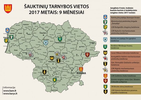Места службы призывников 2017 года: 9 месяцев Места службы призывников 2017 года: 9 месяцев - Sputnik Lietuva