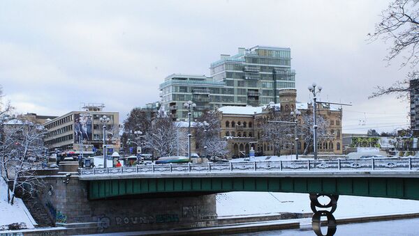 Зеленый мост Вильнюса зимой - Sputnik Lietuva