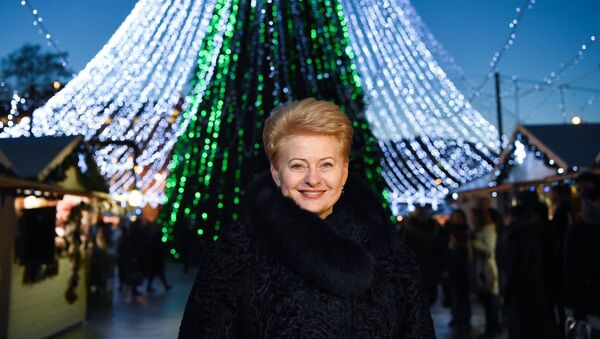 Президент Даля Грибаускайте на фоне рождественской елки - Sputnik Lietuva