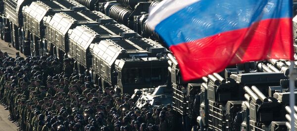 Проход военной техники по Ходынскому полю на репетицию Парада Победы Проход военной техники по Ходынскому полю на репетицию Парада Победы - Sputnik Литва