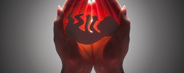 Фигурка человеческого эмбриона в женских руках - Sputnik Литва