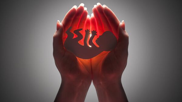 Žmogaus embriono figūrėlė moters rankose - Sputnik Lietuva