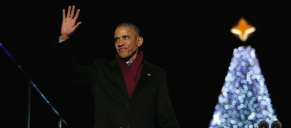 Барак Обама на фоне елки в Нью-Йорке Барак Обама на фоне елки в Нью-Йорке - Sputnik Lietuva