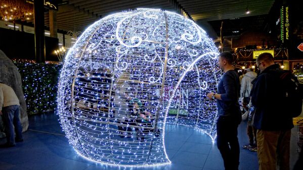 Светящийся елочный шар - лучшее место для фотографий - Sputnik Lietuva