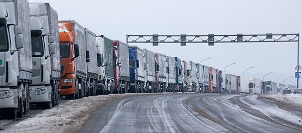 Очередь из фур на белорусско-литовской границе, архивное фото - Sputnik Литва