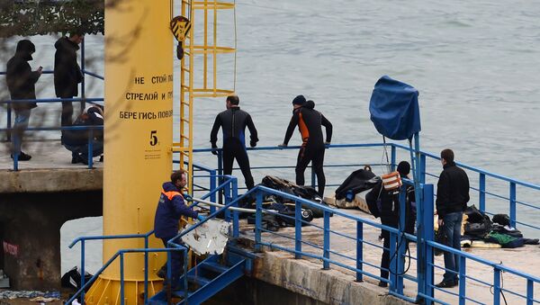 Поисково-спасательные работы на месте крушения самолета Ту-154 Минобороны РФ в Сочи - Sputnik Литва