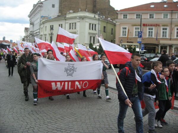 Шествие поляков в Вильнюсе 30 апреля. - Sputnik Литва