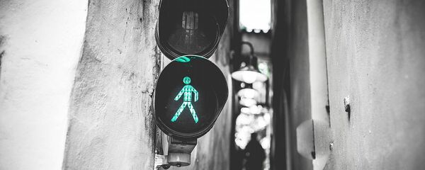 Зеленый знак на светофоре Зеленый знак на светофоре - Sputnik Lietuva