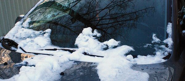 Автомобиль на стоянке в морозный день Автомобиль на стоянке в морозный день - Sputnik Литва