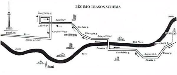 Карта маршрута пробежки По пути жизни и смерти Карта маршрута пробежки По пути жизни и смерти - Sputnik Литва