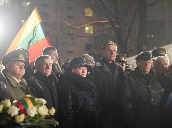 Даля Грибаускайте на открытии мемориала в память о погибших 13 января 1991 года Даля Грибаускайте на открытии мемориала в память о погибших 13 января 1991 года - Sputnik Литва