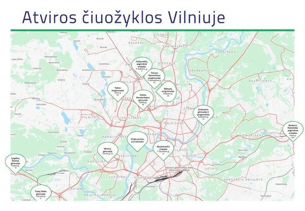 Nemokamų ątvirų čiuožyklų Vilniuje žemėlapis Nemokamų ątvirų čiuožyklų Vilniuje žemėlapis - Sputnik Lietuva