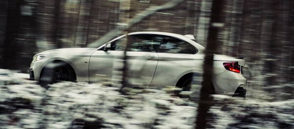 Машина на гоночной трассе Машина на гоночной трассе - Sputnik Lietuva