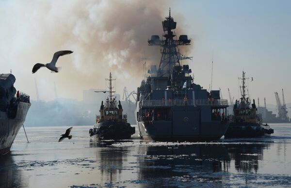 Торжественная встреча отряда кораблей Тихоокеанского флота - Sputnik Литва