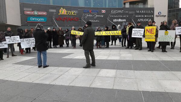 Акция протеста на площади Европы у здания мэрии Вильнюса - Sputnik Lietuva