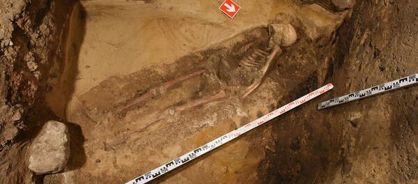 Останки человека, похороненного на горе Гедиминаса Останки человека, похороненного на горе Гедиминаса - Sputnik Lietuva