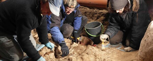 Археологи на горе Гедиминаса Археологи на горе Гедиминаса - Sputnik Литва