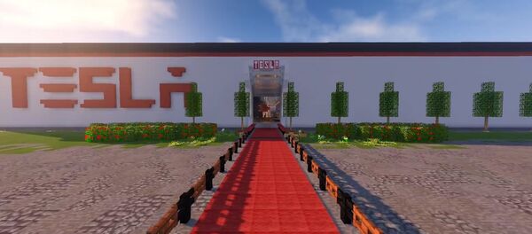 Кадр из видео о заводе Tesla в игре Minecraft Кадр из видео о заводе Tesla в игре Minecraft - Sputnik Литва