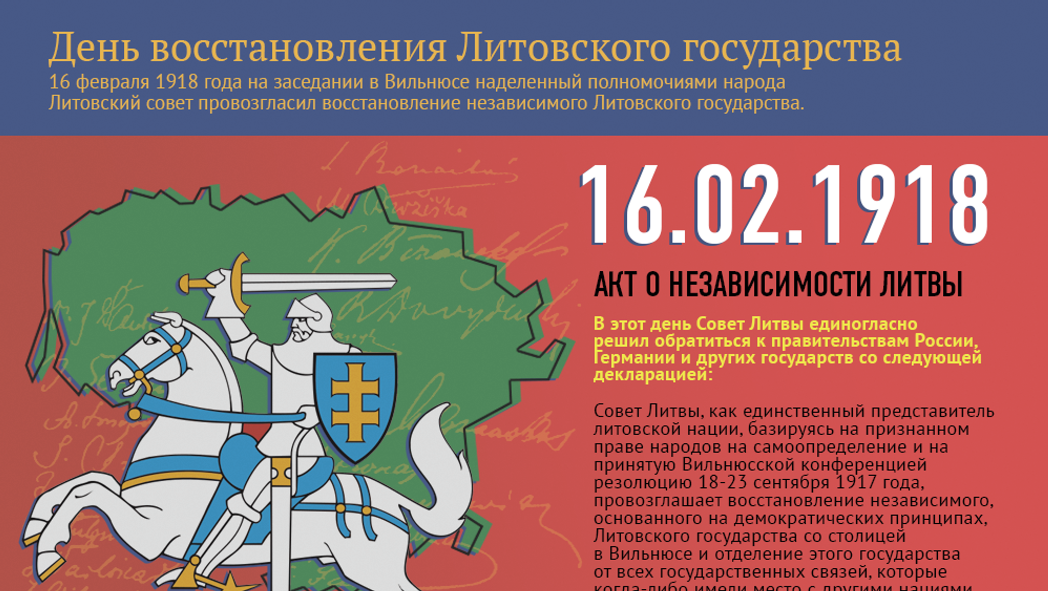16 февраля. День независимости Литвы 16 февраля. День восстановления литовского государства. День восстановления литовского государства (Литва). Независимость Литвы 1918.