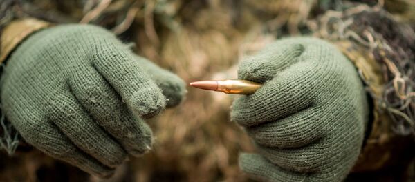 Патрон в руках литовского солдата, архивное фото Патрон в руках литовского солдата, архивное фото - Sputnik Литва