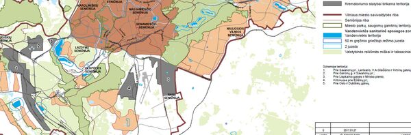 Схема возможных зон для строительства крематория в Вильнюсе Схема возможных зон для строительства крематория в Вильнюсе - Sputnik Литва