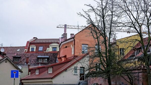 Красные жестяные крыши старого города на улице Жиду - Sputnik Lietuva