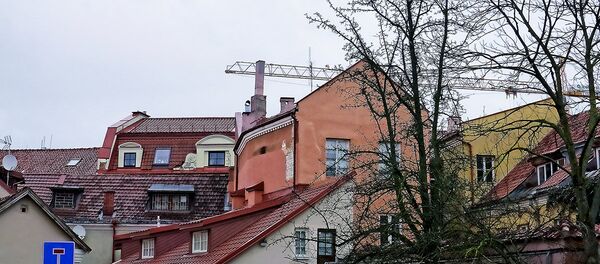 Красные жестяные крыши старого города на улице Жиду - Sputnik Литва