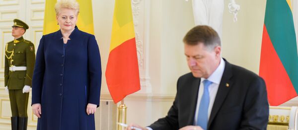 Президент Румынии Клаус Йоханнис с визитом в Литве Президент Румынии Клаус Йоханнис с визитом в Литве - Sputnik Литва