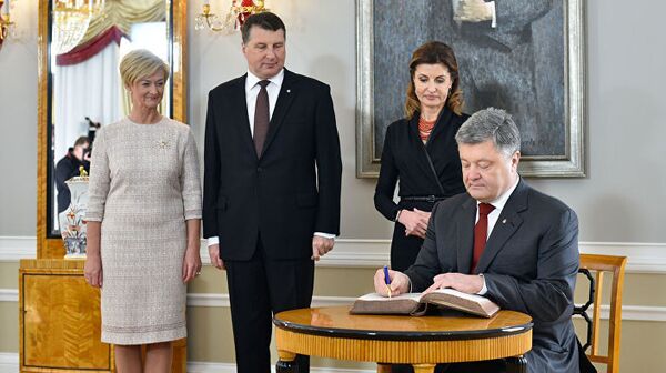 Официальный визит президента Украины Петра Порошенко в Латвию Официальный визит президента Украины Петра Порошенко в Латвию - Sputnik Lietuva