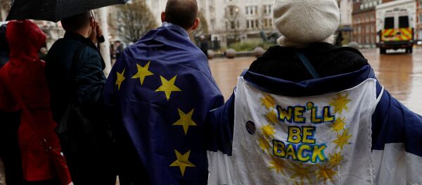 Демонстранты в Лондоне протестуют против Brexit - Sputnik Литва