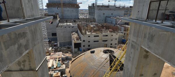 Строительство Белорусской АЭС в Островце Строительство Белорусской АЭС в Островце - Sputnik Lietuva