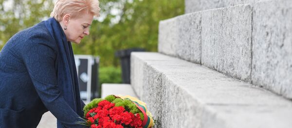 Даля Грибаускайте возлагает венок к памятнику защитникам Вестерплатте в Гданьске Даля Грибаускайте возлагает венок к памятнику защитникам Вестерплатте в Гданьске - Sputnik Литва