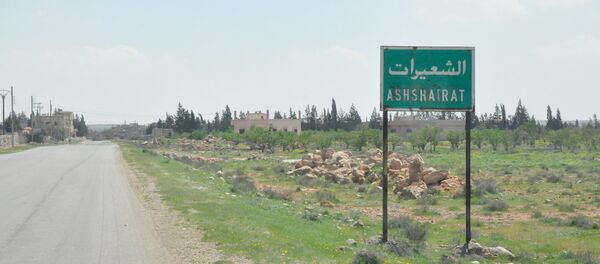Указатель на поселение Шайрат в Сирии Указатель на поселение Шайрат в Сирии - Sputnik Lietuva