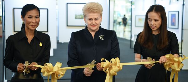 Президент Даля Грибаускайте открыла выставку работ литовских иллюстраторов в Бангкоке Президент Даля Грибаускайте открыла выставку работ литовских иллюстраторов в Бангкоке - Sputnik Lietuva