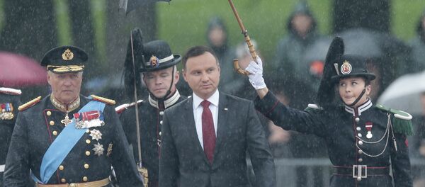 Президент Польши Анджей Дуда с визитом в Осло, Норвегия Президент Польши Анджей Дуда с визитом в Осло, Норвегия - Sputnik Литва
